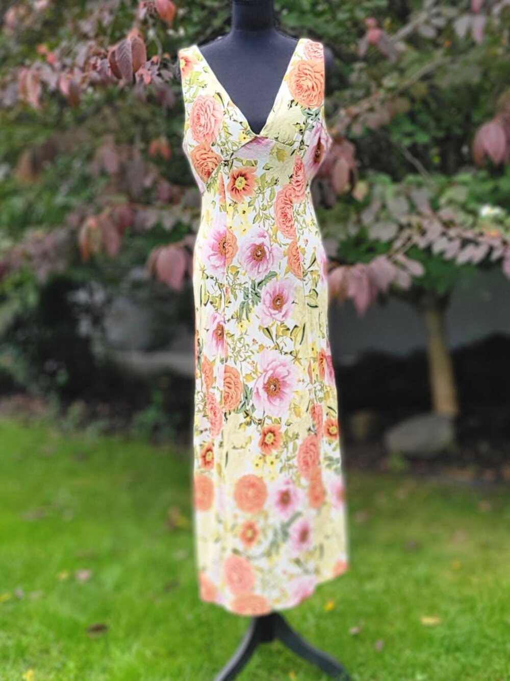 Paper Heart Floral Linen-Blend Maxi Dress | XL